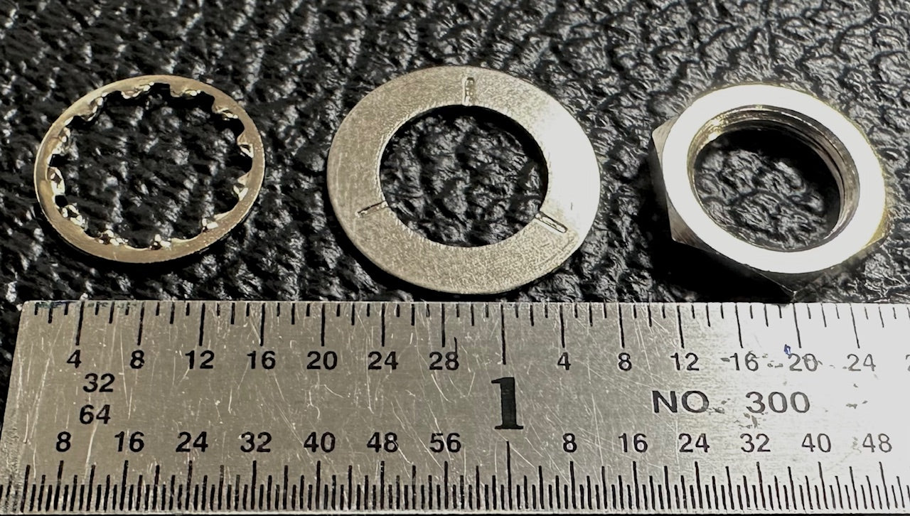 Switchcraft set - star washer, nut and washer - nickle plated