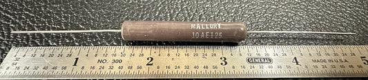 Mallory - Ohmite 125 Ohm 10W wire-wound resistor - 1960s