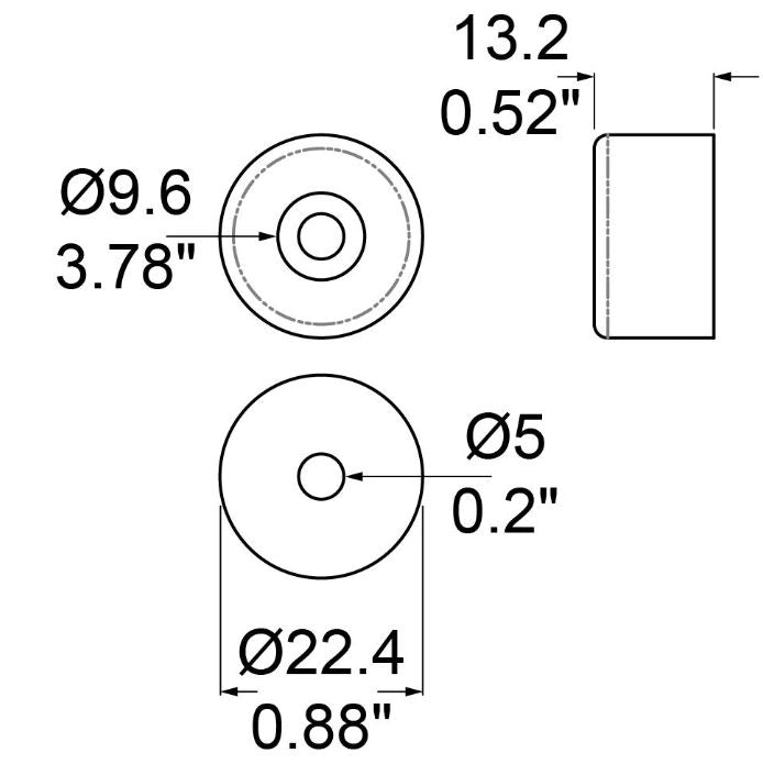 (4) Four (small size) rubber feet (for amplifier cabinet with #10 7/8" screws